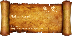 Maka Kund névjegykártya